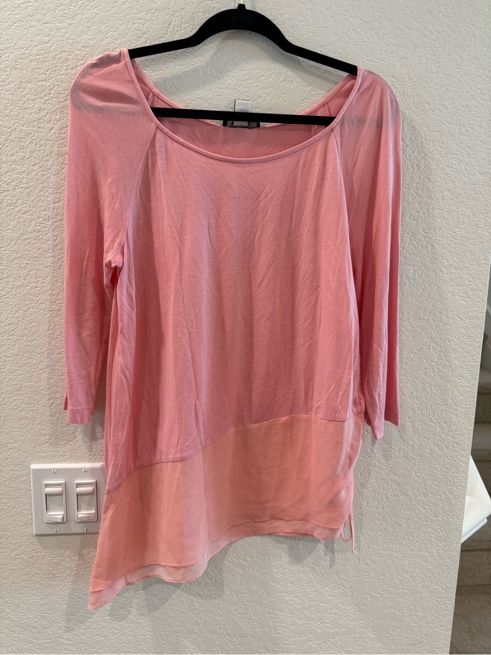 St.John Light Pink quarter-Sleeve Top
